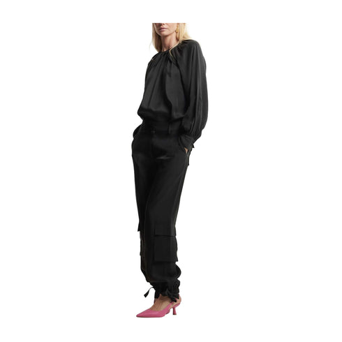 KOCCA Pantaloni Pantalone Donna cargo misto viscosa Nero - Francavilla Moda